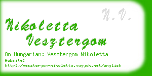 nikoletta vesztergom business card